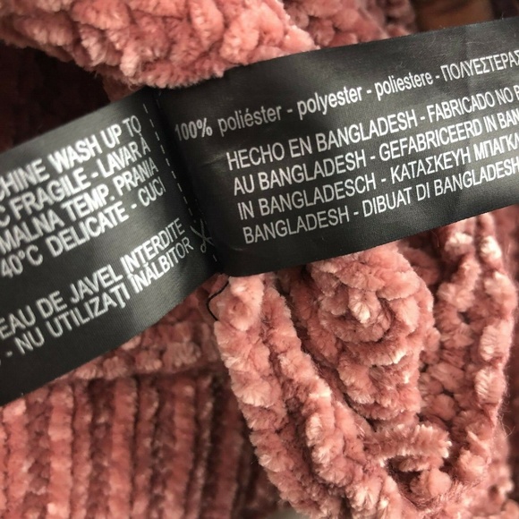 Zara Mauve Pink Scallop Edge Chenille Sweater - Picture 4 of 4